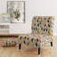 Fauteuil de chambre rembourré bleu sarcelle et beige Harmony