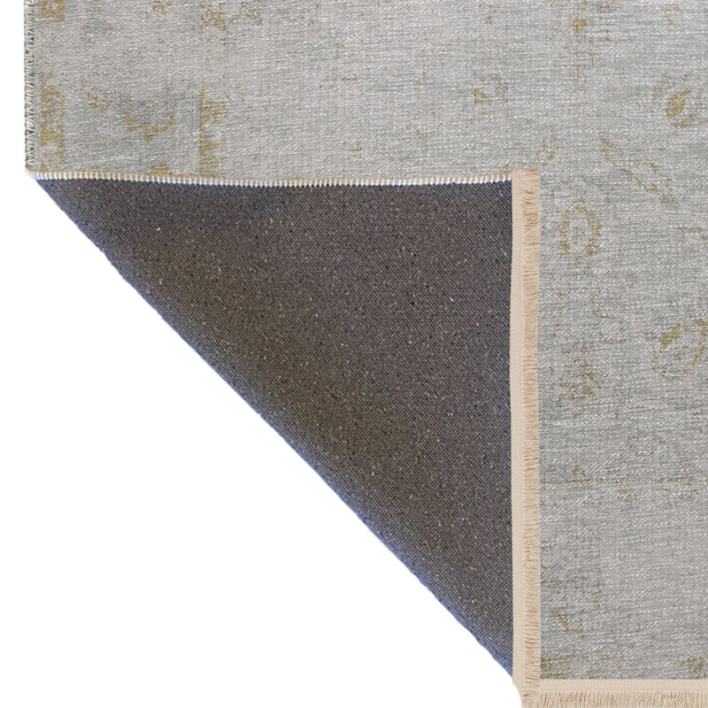 Tapis décoratif à motifs abstraits et à motifs gris, Tapis de couloir 3 pi 3,37 po x 6 pi 6,74 po