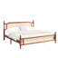 Très grand lit en bois de pin avec tête de lit élégante et couleur noyer, structure stable en pin, finition pour une chambre à coucher moderne-307651603