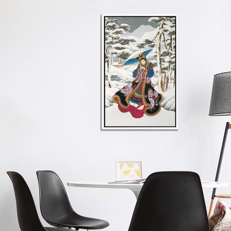 Winter Reverie - Painting on Canvas, White Framed, 101.6 cm H x 66.04 cm W