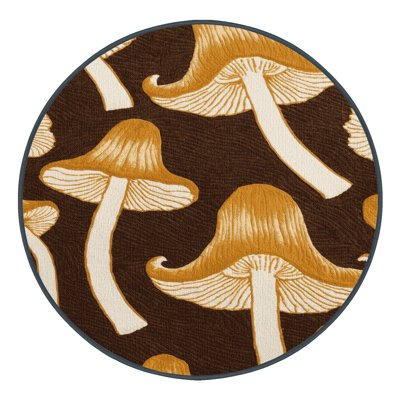 Washable Chanterelle Mushroom Vegetables Area Rug