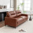83‘’ Wide Genuine Leather Sofa With Square Arms-400640439