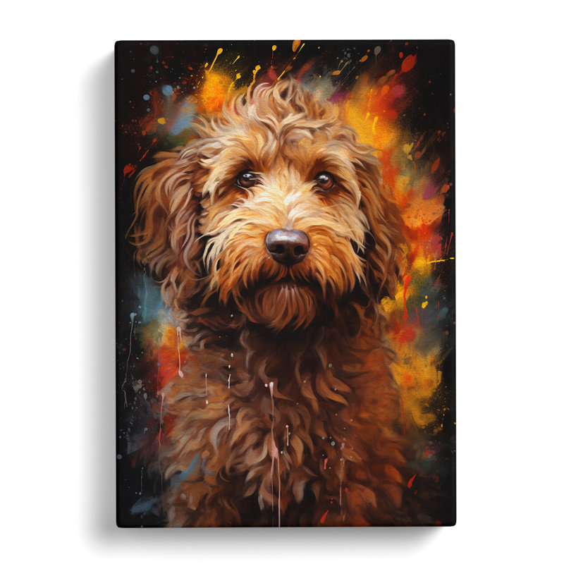 Labradoodle Conceptual Art - Wrapped Canvas, 50cm H x 35cm W x 3cm D