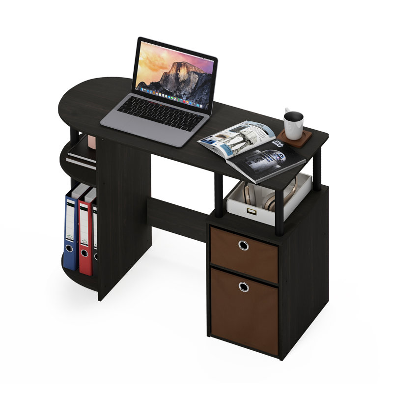 Berlyn Computer Desk, Espresso/Black/Brown