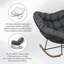 Chaise berçante en acier avec coussin-206512340