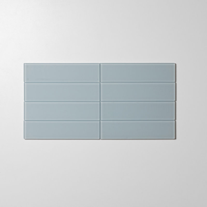 2 po x 8 po Carrelage en verre, Bleu des Caraïbes mat