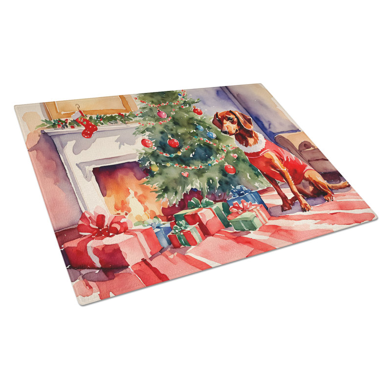 Grande planche à découper teckel Cozy Christmas