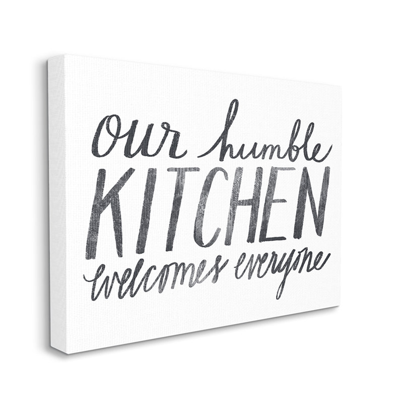 «Minimal Our Humble Kitchen Expression Text» par Katie Doucette - impression d'art graphique, Toile tendue