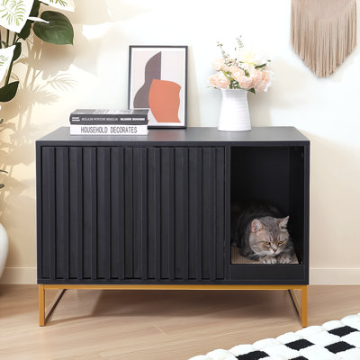 Enceinte de litière 32 po noire moderne