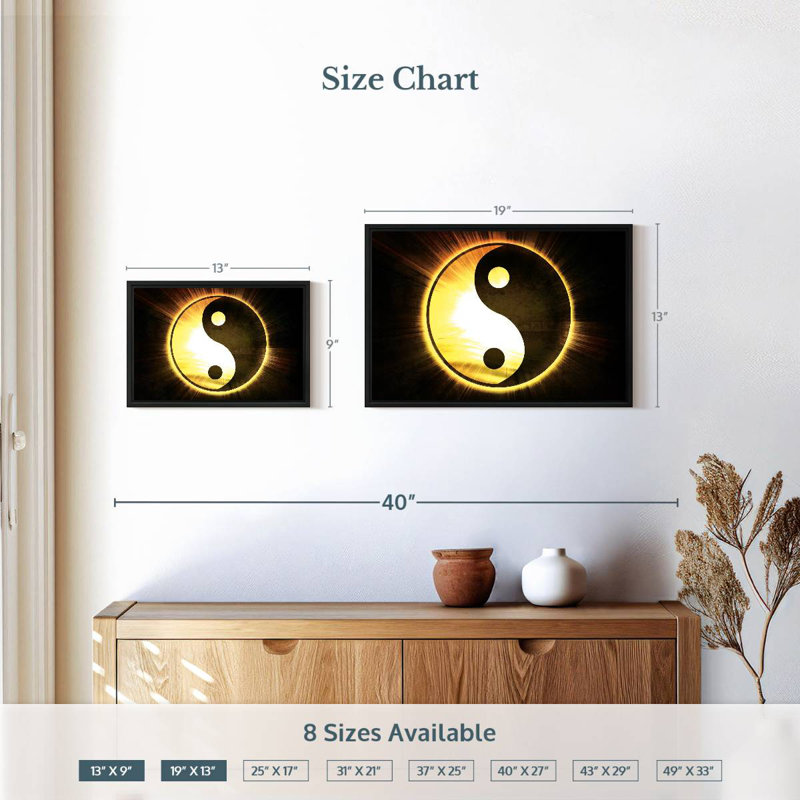 Kerrick Golden Glow Yin Yang, H 13 po x l 19 po