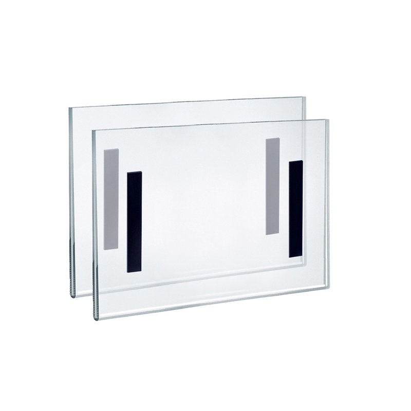 Porte-affiche arrière transparent en acrylique transparent l 11 po x H 8,5 po - paysage / horizontal, paquet de 2