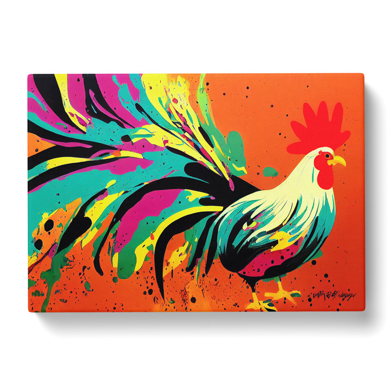 Rooster Splash Vol.3 Abstract - Wrapped Canvas, 50cm H x 76cm W x 3cm D