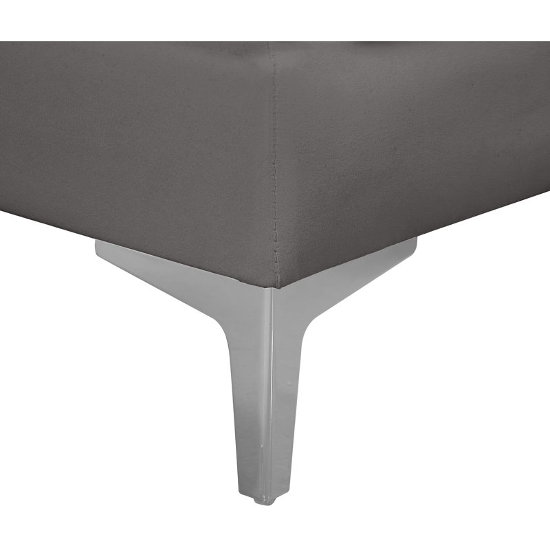 Fauteuil d'angle Enson, Velours gris velours