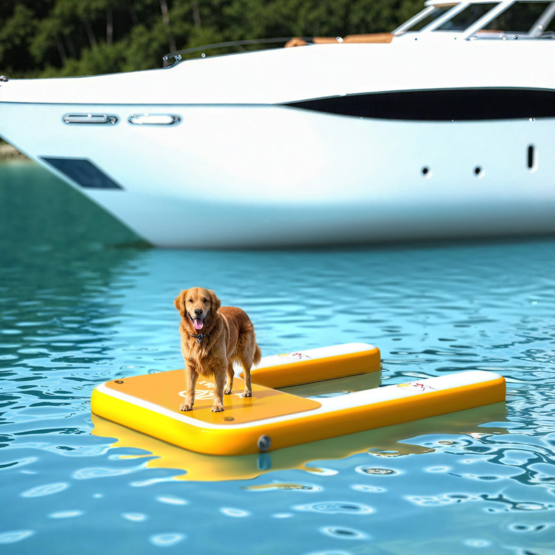 Rampe gonflable pour bateau pour chien, Grand (H 5,9 po x l 59 po x P 39,37 po)