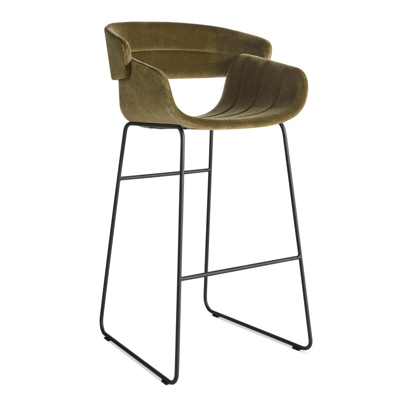 Tabouret de bar Racer Velours, Tabouret de bar (assise de 30 po de hauteur), Moss