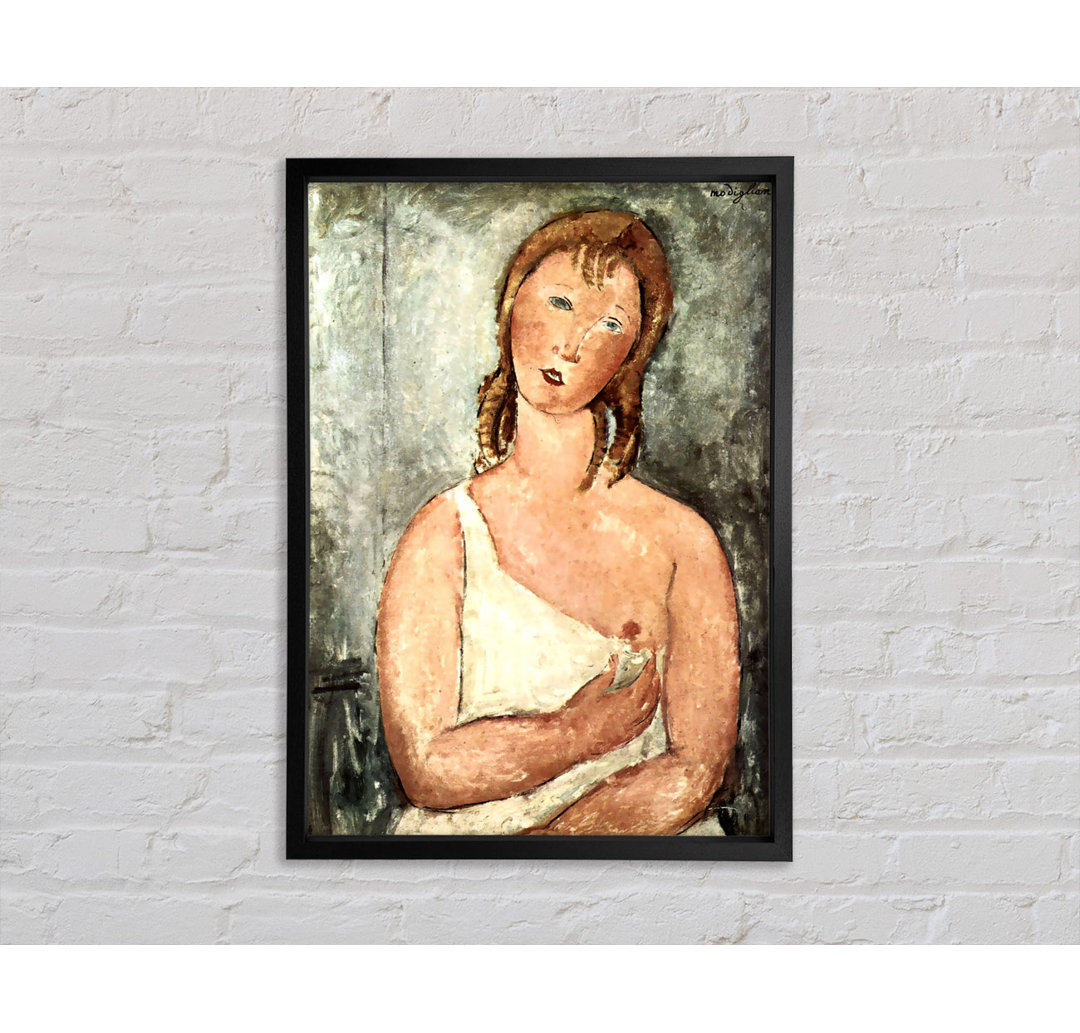 Mädchen im Hemd von Amedeo Modigliani - Einzelbildrahmen Kunstdrucke auf Leinwand