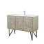 Ensemble de meuble-lavabo, comptoir en quartz blanc et robinet chromé (SINK SINK)