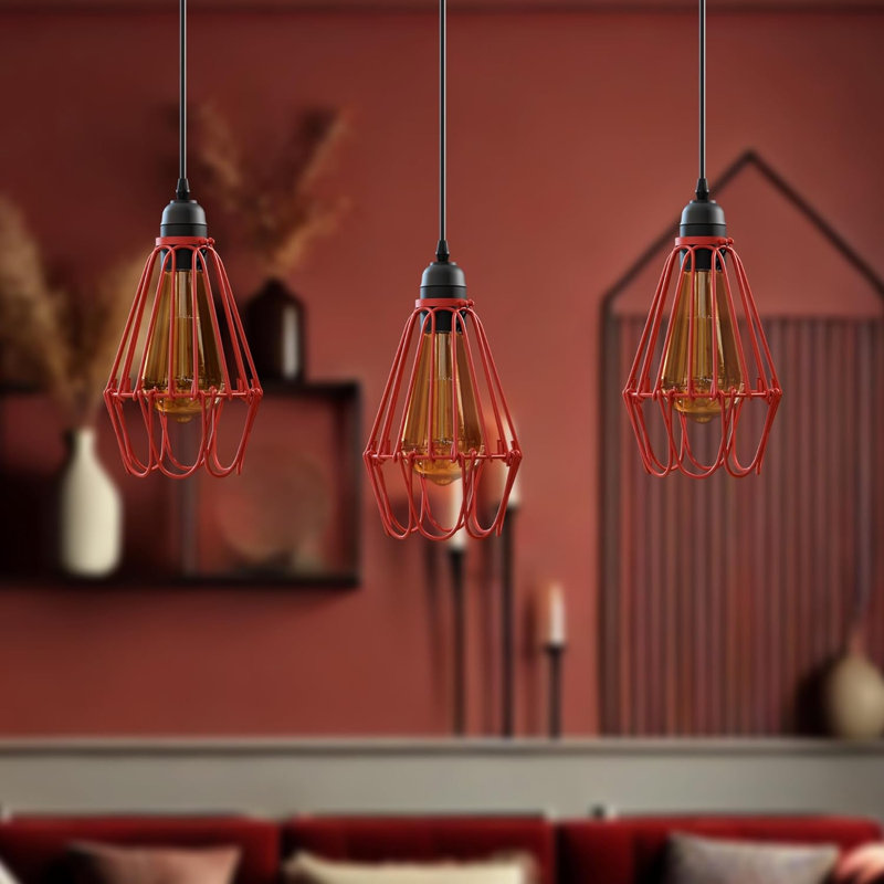 Annjelica 10cm H Metal Empire Lamp Shade, Red
