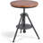 19.7" Round Pub Table Height Adjustable With 360 Swivel Solid Wood Tabletop For Dining Bistro Cafe Home Bar, Rustic Brown