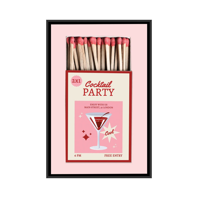 Matchbook Party, 101.6 cm H x 66.04 cm W x 4.445 cm D, Black