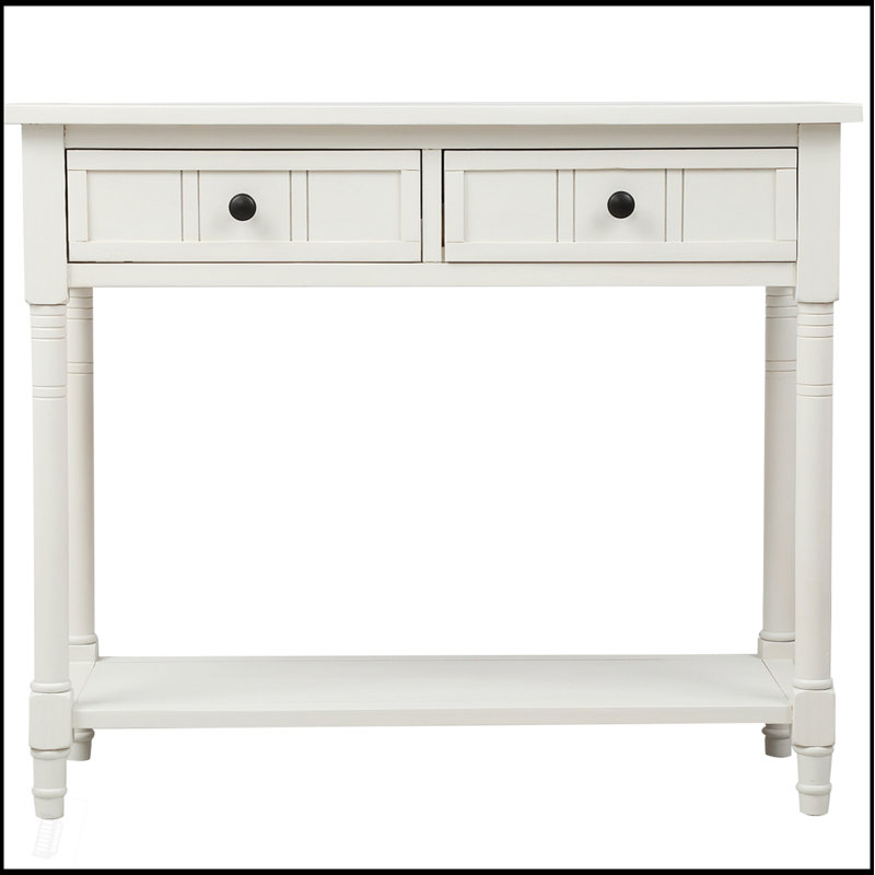 Console Daisy Series avec deux tiroirs et une tablette inférieure, conception traditionnelle pour un rangement et une présentation élégants