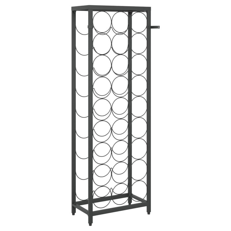  Support à vin pour 27 bouteilles en fer forgé noir 13,4 po x 7,1 po x 39,4 po