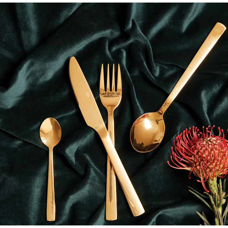 16 Piece Cutlery Set, Service for 4, Gold