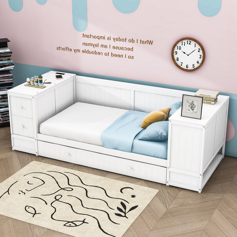 Azaree Twin Daybed with Trundle, White
