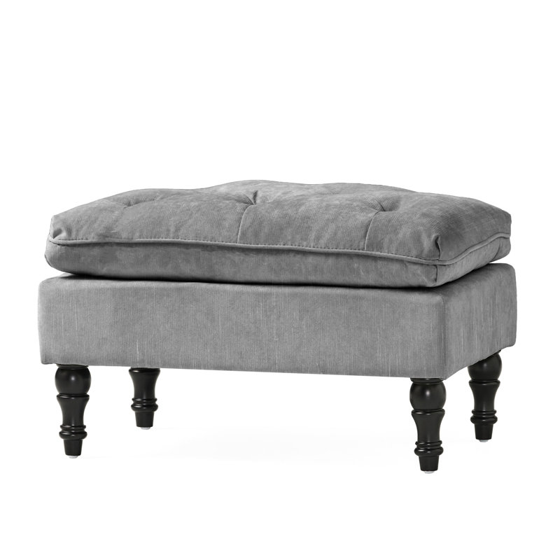 Revêtement gris avec capitonnage à boutons, élément de salon moderne, 18 po x 28,5 po 17,88 po, assemblage requis, revêtement élégant 17,76 28,62 17,88 po, requis