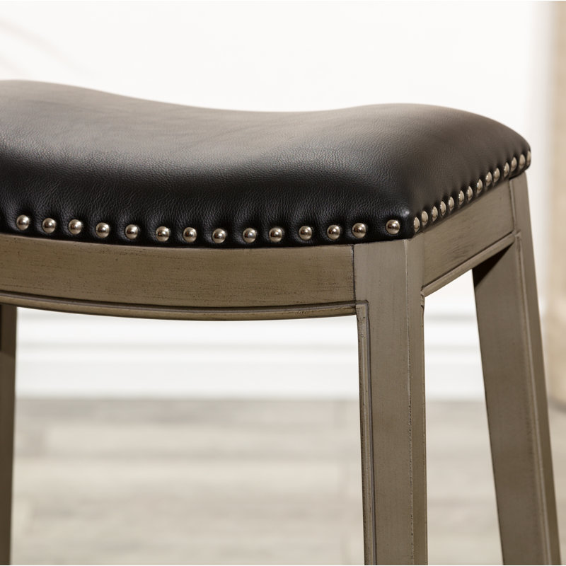 Tabouret Elowen, Gris patiné / noir, Tabouret de comptoir (siège d’une hauteur de 24