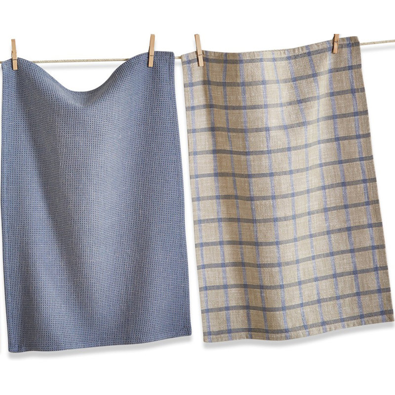 Canyon Woven Dishtowel S/4 Blu Denim, Blue