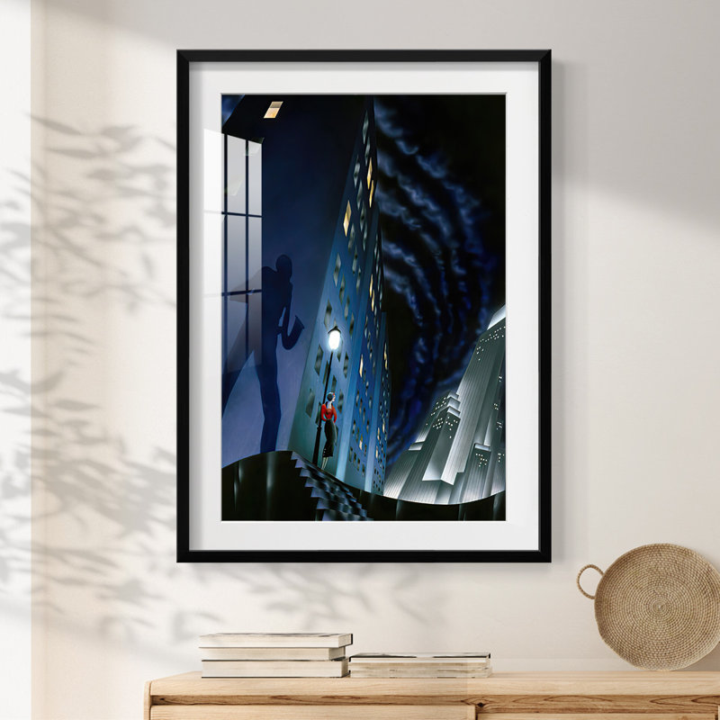 The Shadow -Framed Print, 25.5" H x 17.5" W, Black