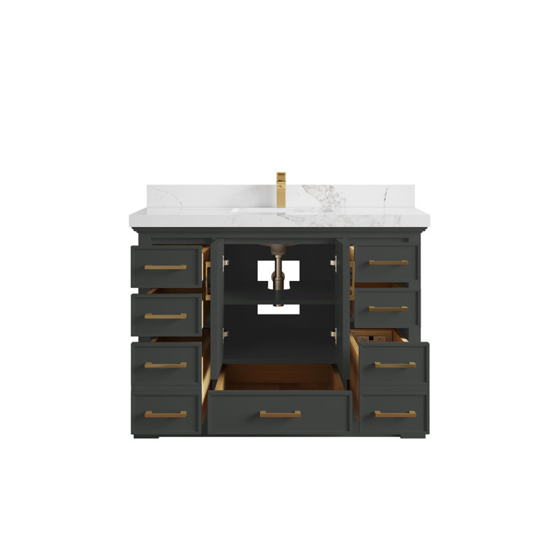 Charlotte 48'' Single Bathroom Vanity with Top, Calacatta Nuvo