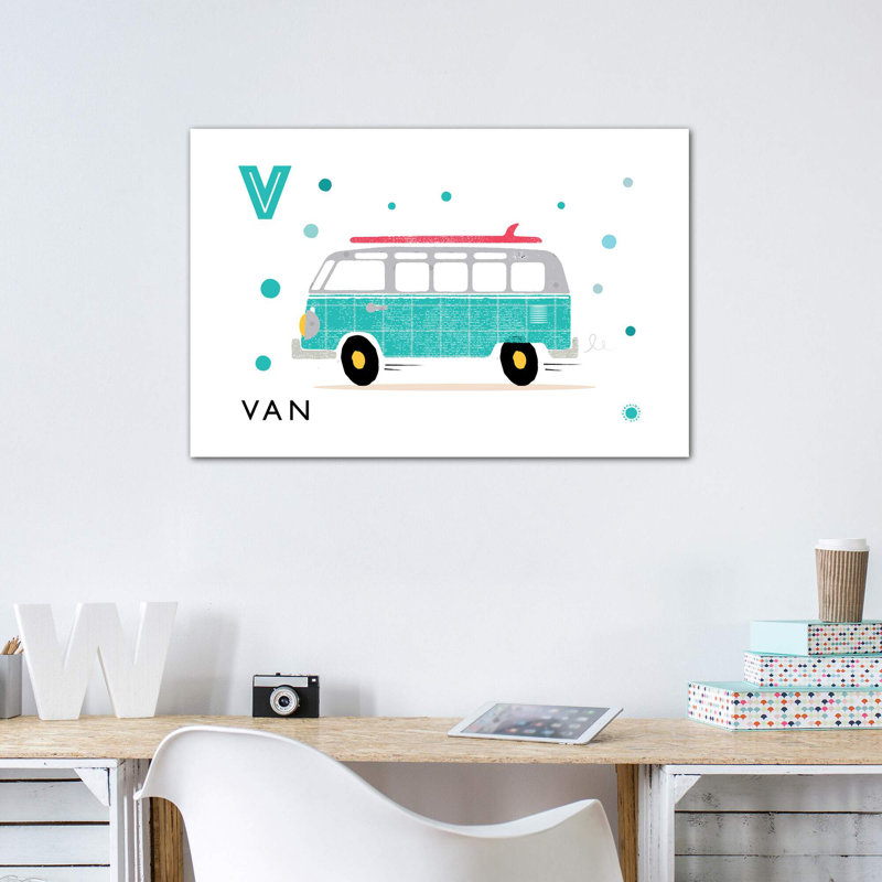 V is for van - imprimé, Pas de tapis, Toile tendue, H 26 po x l 40 po x 1,5 po