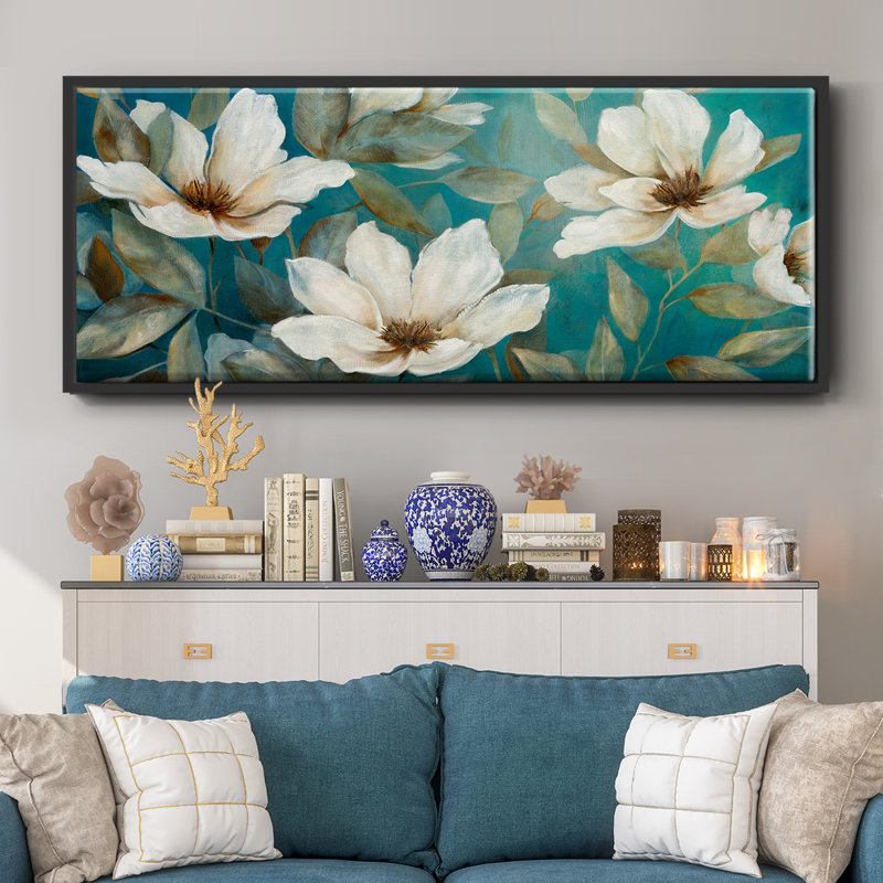 Shade of Blue- Framed Canvas, 20" H x 50" W