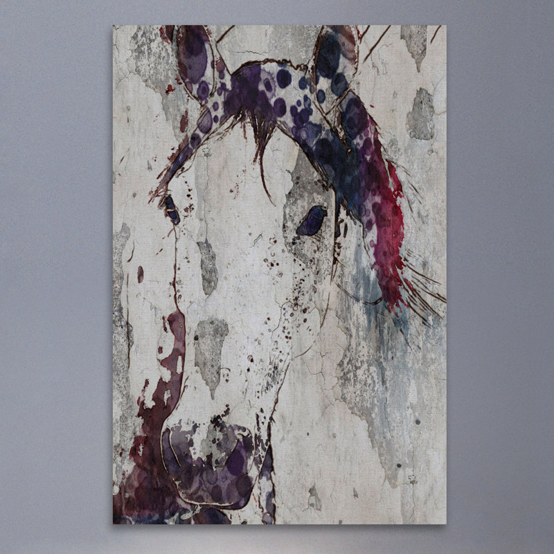 Purple Horse Abstract Canvas Art by Irena Orlov