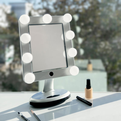 MELROSE LED Variable Light Bluetooth Vanity Mirror, 5X/1X