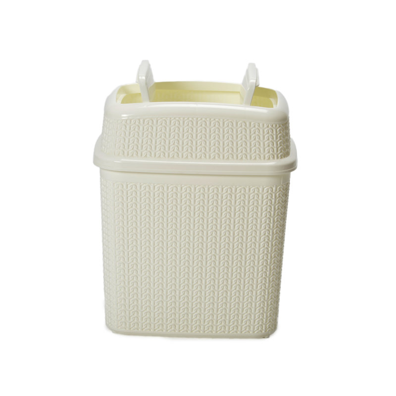 JVL Plastic Decorative Bin, Off White