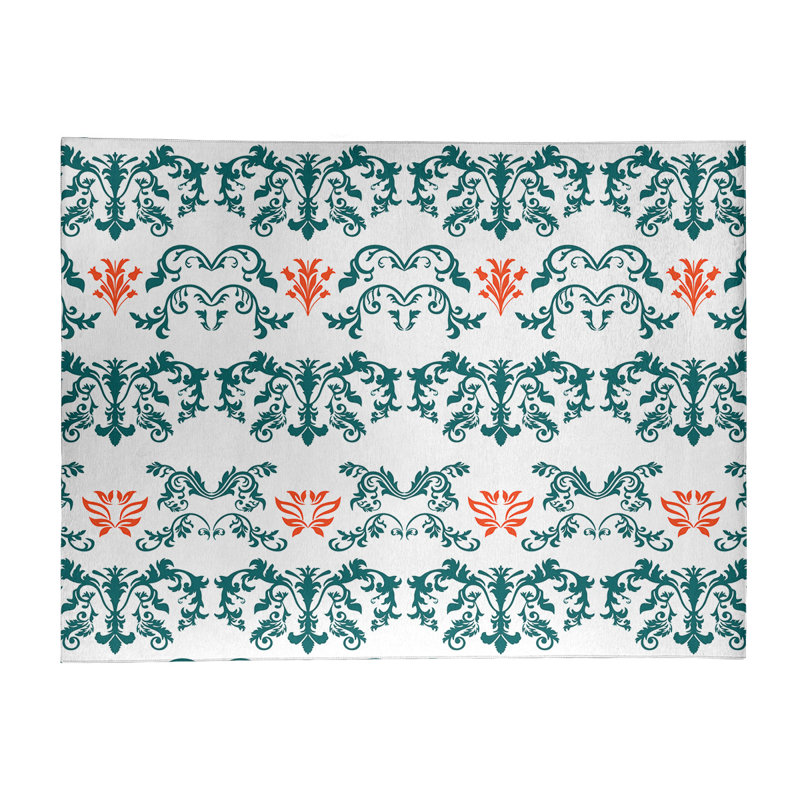 Damask Indoor Rug, Rectangle 4' x 6'