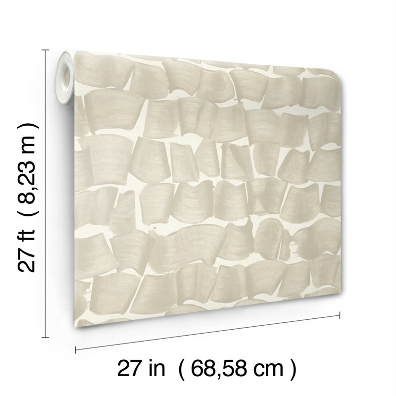 27' L x 27" W Wallpaper Roll, Taupe
