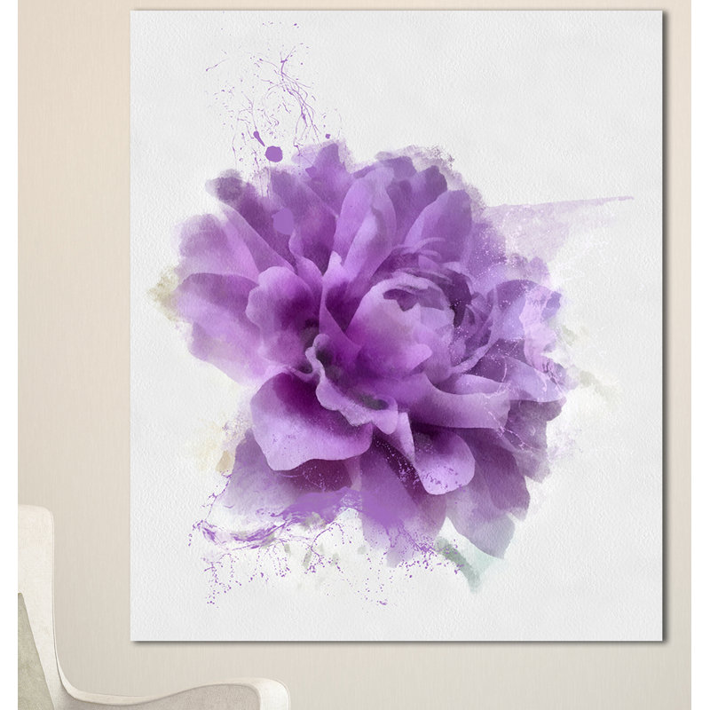 « purple rose », reproduction d’art sur toile tendue, H 20 po x l 12 po x P 1po
