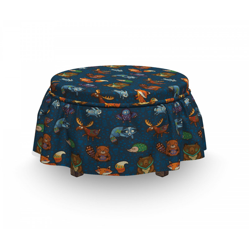 Housse pour repose-pieds animaux jungle