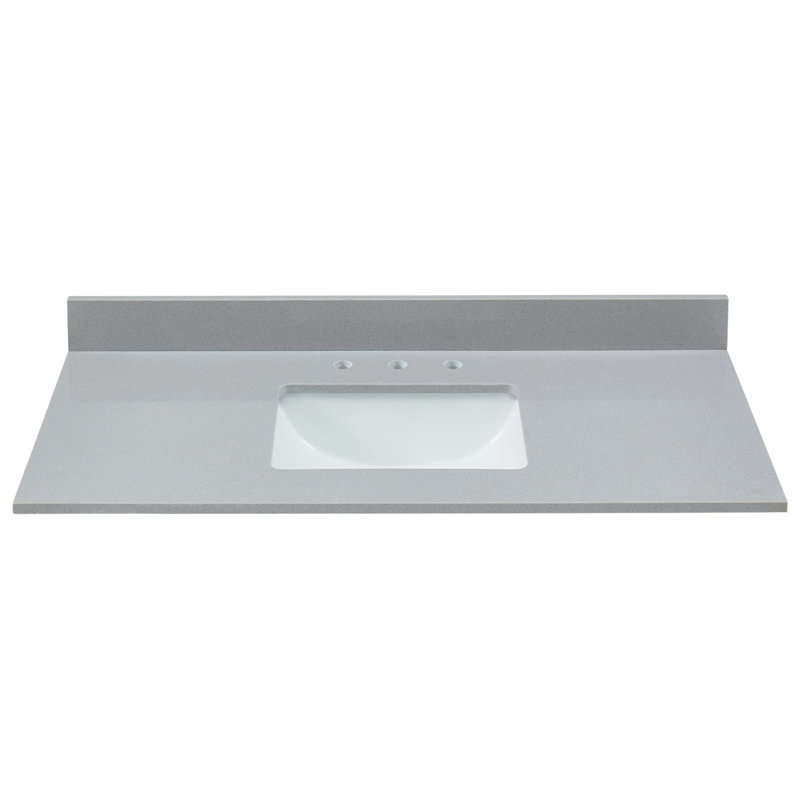 Plateau de meuble-lavabo simple 49 po avec lavabo, Gris montagne