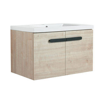 Armoire de salle de bain 30 po avec lavabo, portes à fermeture douce, fixation flottante, pour petite salle de bain