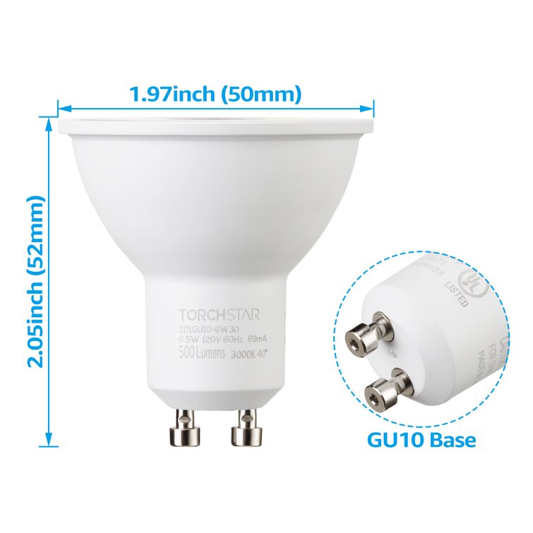LED GU10 Dimmable Spotlight Bulb - 6w