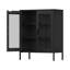 Armoire de rangement en métal de 40 pouces de haut avec portes et tablettes en filet, étagères de rangement polyvalentes, armoire de bureau à 3 tablettes, noir