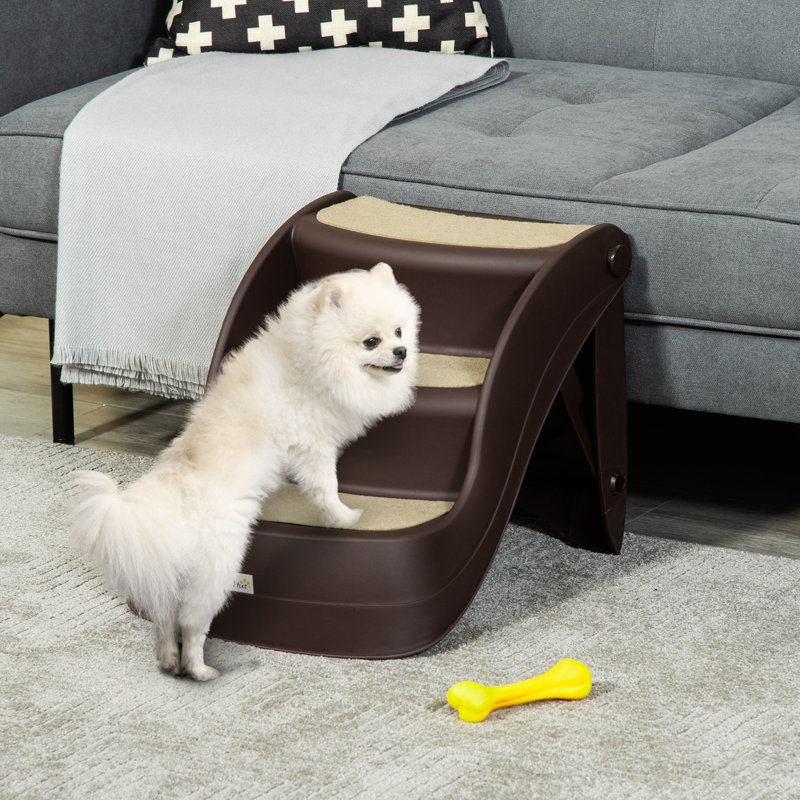 Escalier pliable pour petits chiens et chats Tucker Murphy Pet, Brun