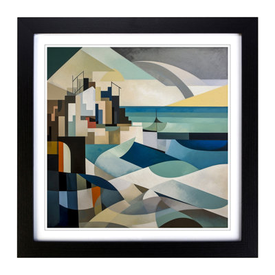 Seascape Constructivism No.5 - Single Picture Frame Print on Wood