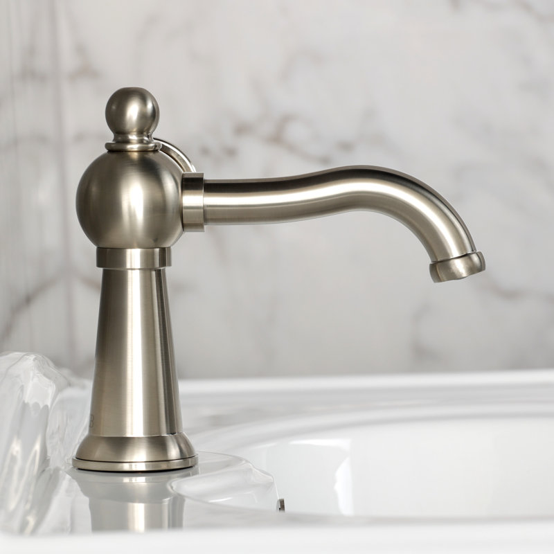 Kingston Brass Ostro Single-Handle 1-Hole Deck Mount Bathroom Faucet, Brushed Nickel