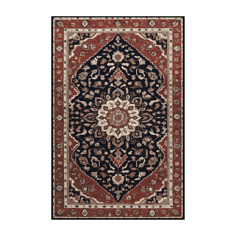 Machine Washable Persian Brown Area Rug, Runner 2' x 4'